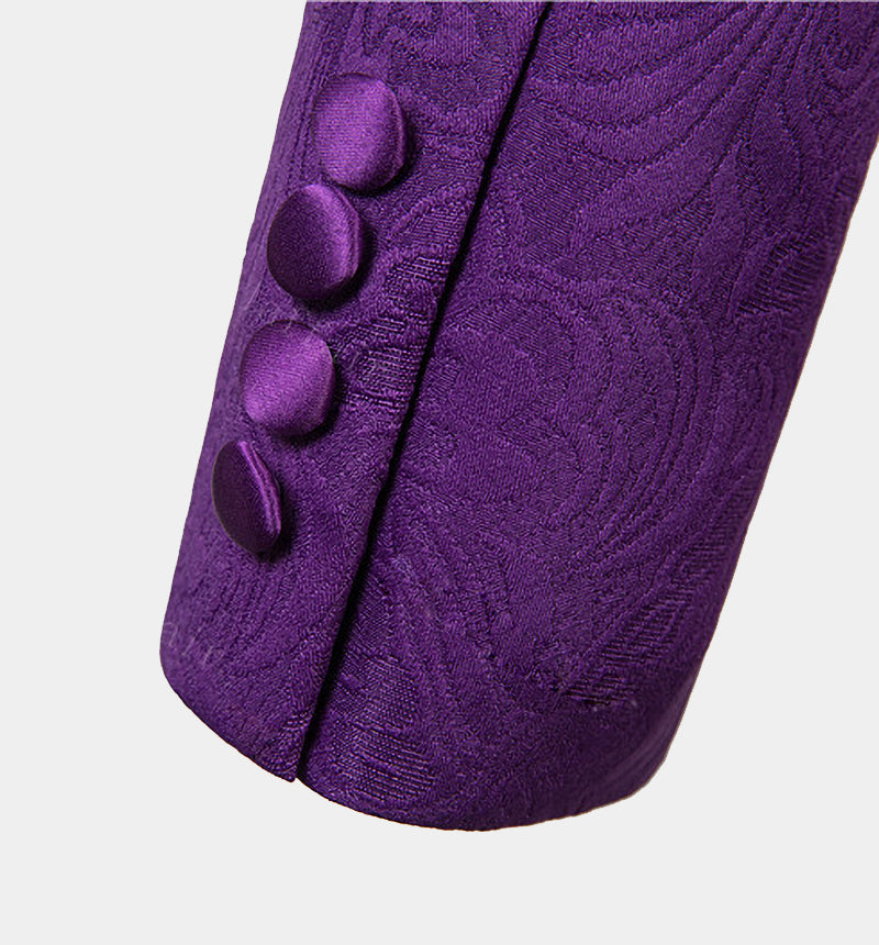 Violet Wedding Guest Suit - Classic Jacquard, Three Pieces