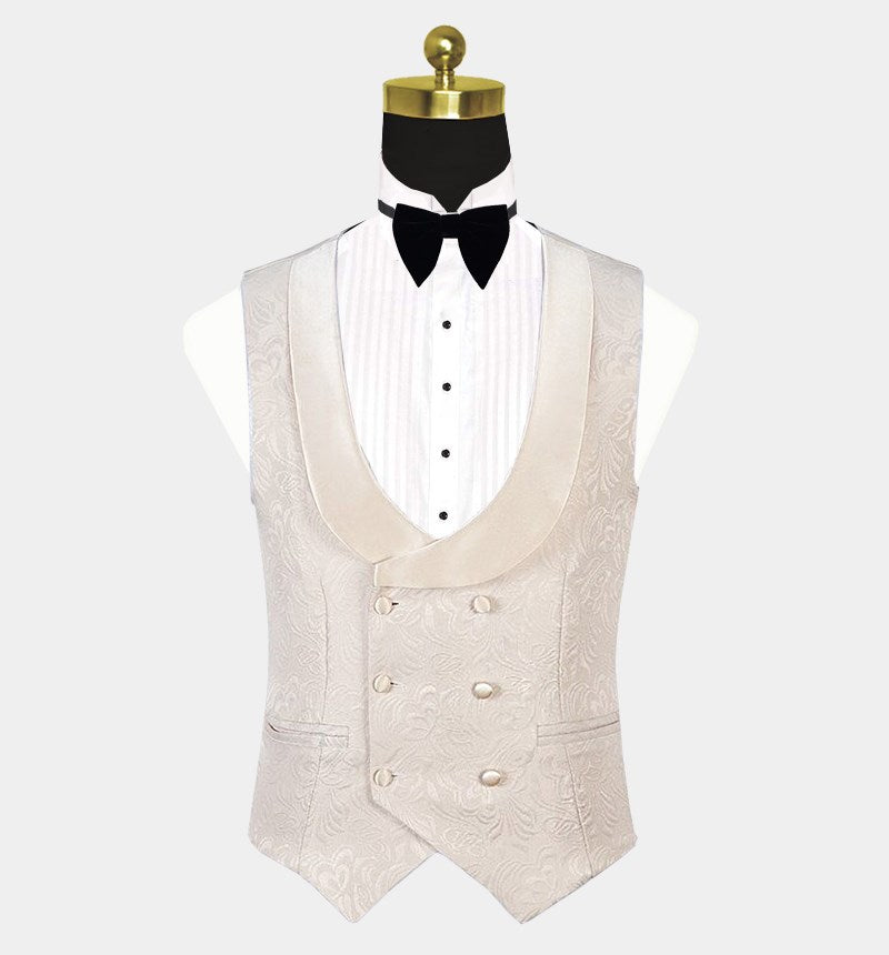 White Shawl Lapel Wedding Tuxedo - Three-Piece Set, Online