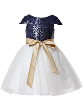 A-line Scoop Neck Tulle Sequined Sashes/Ribbons Flower Girl Dresses for Online Shopping