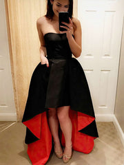 A-line Sweetheart Satin Prom Dress with Asymmetrical Pockets