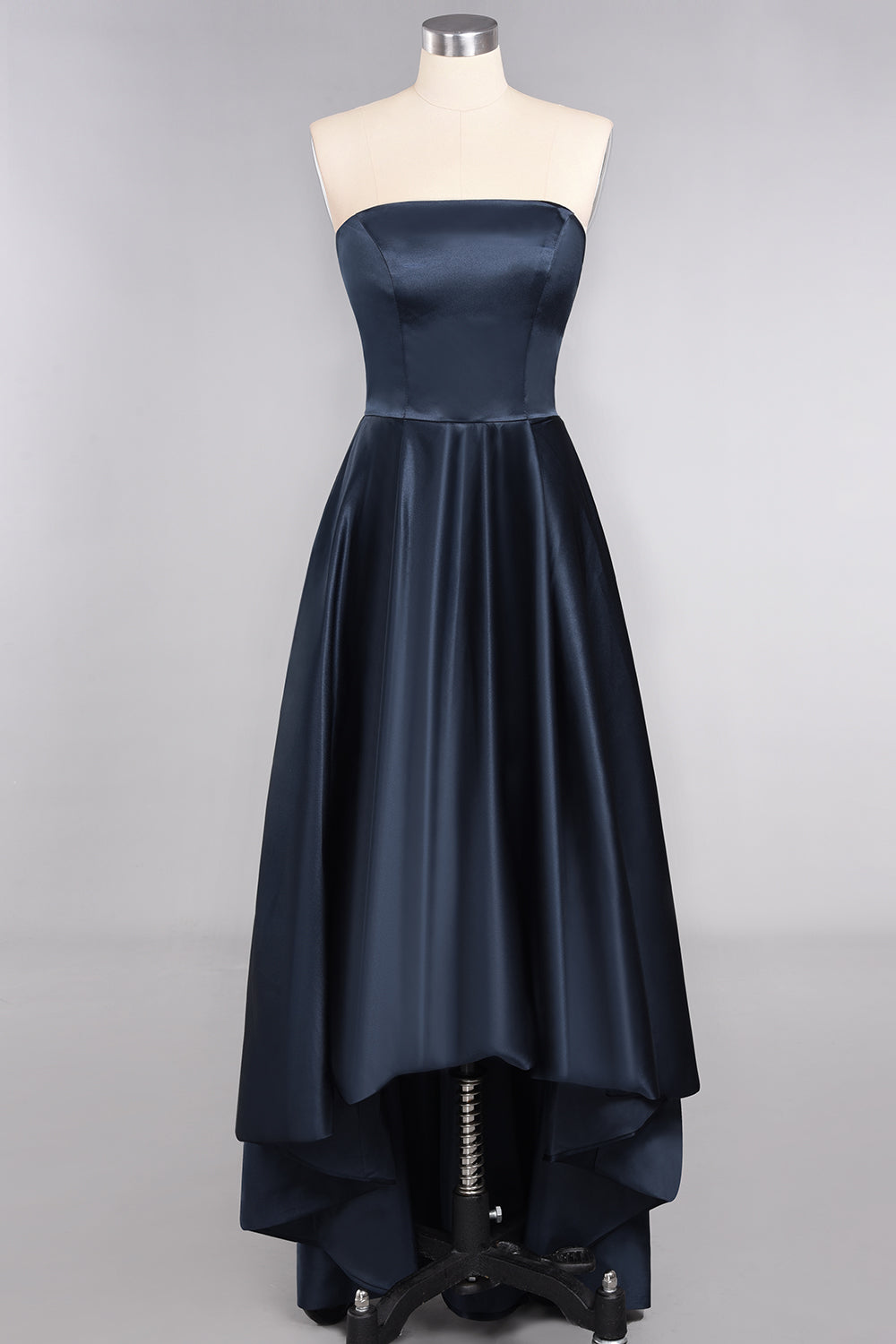 Affordable Hi-Lo Strapless Satin Bridesmaid dresses Online-Babyonlines