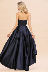 Affordable Hi-Lo Strapless Satin Bridesmaid dresses Online-Babyonlines