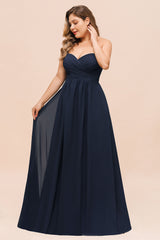 Affordable Strapless Sweetheart Long Bridesmaid Dress with Ruffle-Babyonlines