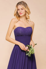 Affordable Sweetheart Sequins Regency Bridesmaid Dress with Pleats-Babyonlines