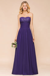 Affordable Sweetheart Sequins Regency Bridesmaid Dress with Pleats-Babyonlines