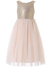 Beautiful A-line Scoop Neck Tulle Sequined Floor-length Bow Flower Girl Dresses at Discounted Prices