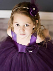 Beautiful Ball Gown Square Neckline Tulle Flower Girl Dresses with Sashes/Ribbons