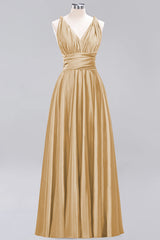 Chic Burgundy Satin Long Bridesmaid Dresses With One Shoulder-Babyonlines