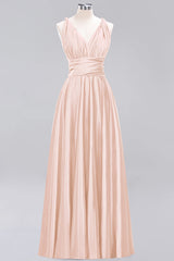 Chic Burgundy Satin Long Bridesmaid Dresses With One Shoulder-Babyonlines