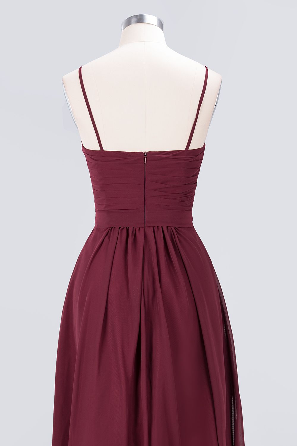 Chic Burgundy Sweetheart Long Bridesmaid Dress With Spaghetti-Straps-Babyonlines