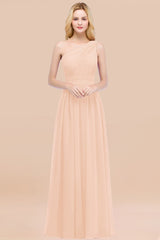 Chic One-shoulder Sleeveless Burgundy Chiffon Bridesmaid Dresses Online-Babyonlines