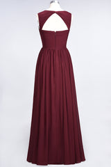 Chic Tiered Sweetheart Cap-Sleeves Bungurdy Bridesmaid Dresses-Babyonlines