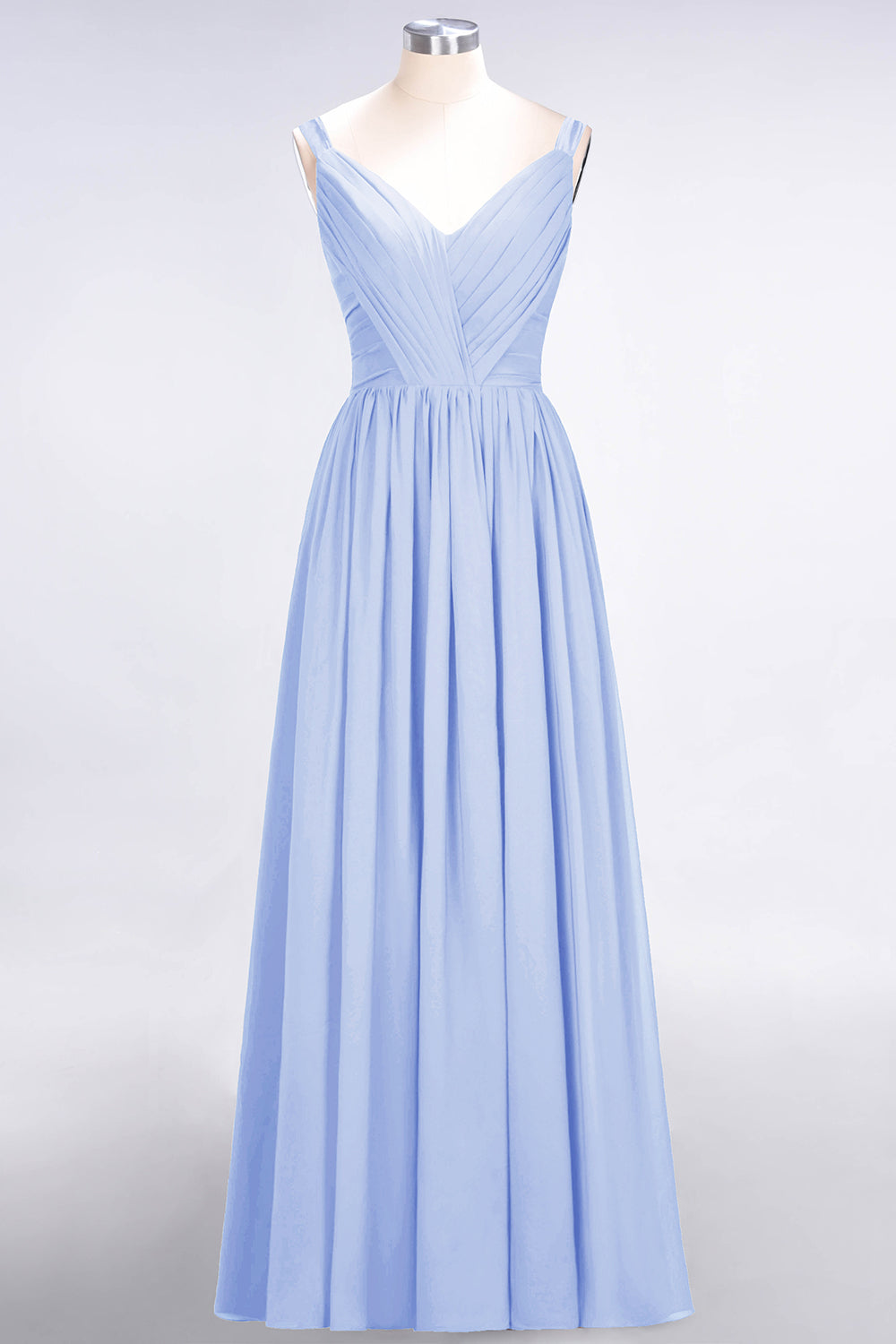 Chic V-Neck Straps Ruffle Burgundy Bridesmaid Dresses with Bow Sash-Babyonlines