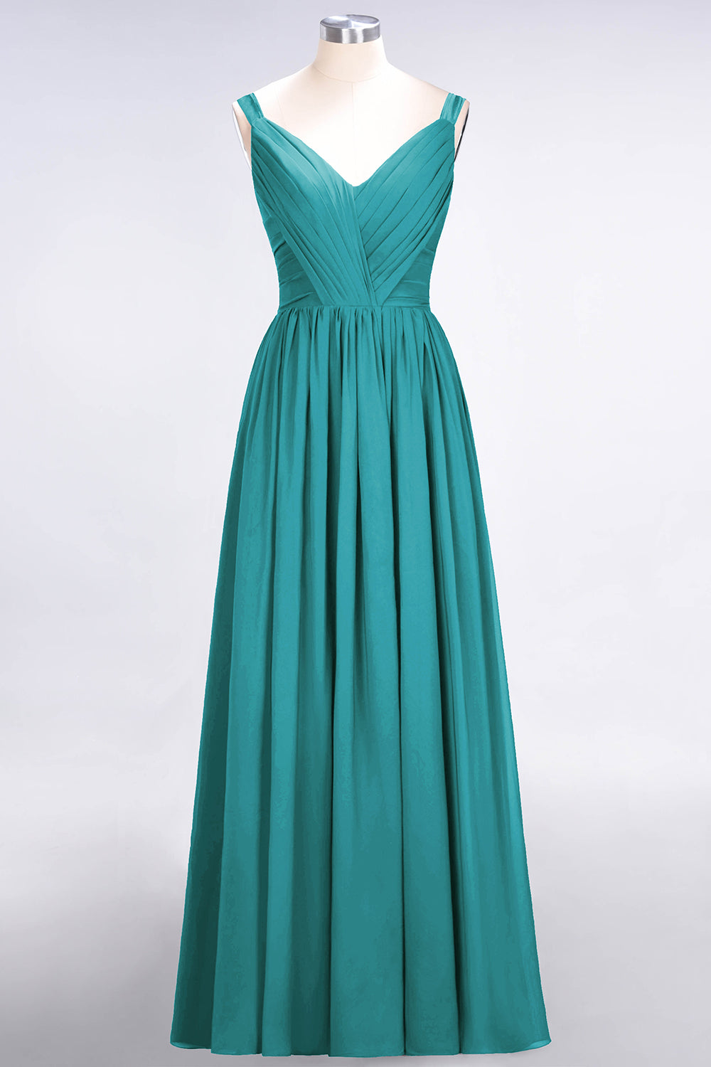 Chic V-Neck Straps Ruffle Burgundy Bridesmaid Dresses with Bow Sash-Babyonlines