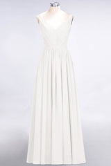 Chic V-Neck Straps Ruffle Burgundy Bridesmaid Dresses with Bow Sash-Babyonlines