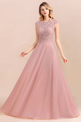 Elegant A-Line Sleeveless Dusty Rose Lace Bridesmaid Dress Online-Babyonlines
