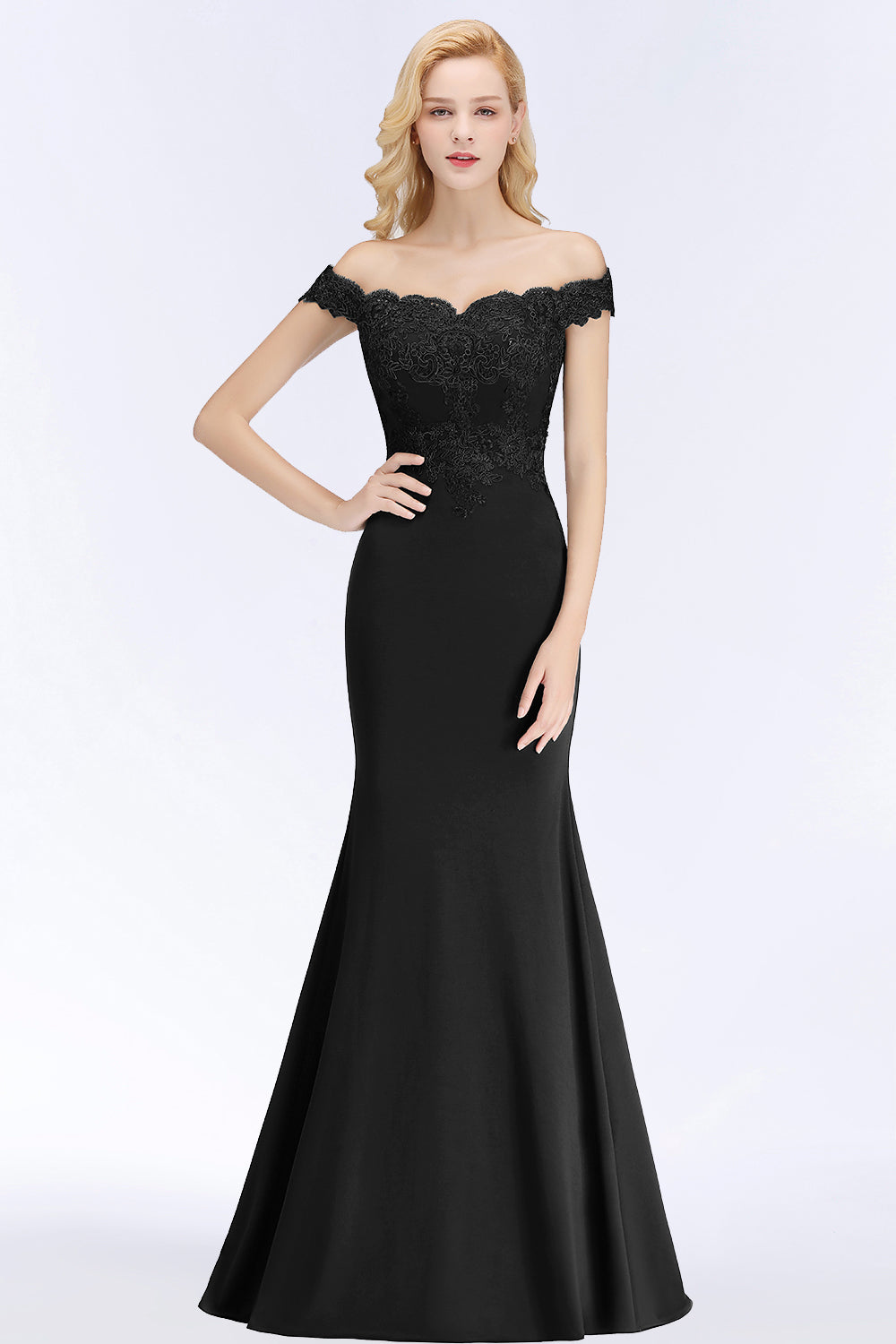 Elegant Mermaid Off-the-Shoulder Burgundy Bridesmaid Dresses with Lace-Babyonlines