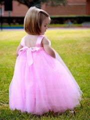 Empire Square Neckline Tulle Sashes / Ribbons Flower Girl Dresses for Fashion