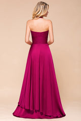 Fuchsia Halter Chiffon Bridesmaid Dresses Long Online-Babyonlines