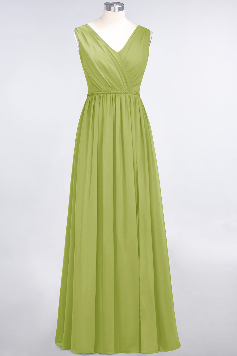 Glamorous TulleV-Neck Ruffle Burgundy Bridesmaid Dress Online-Babyonlines