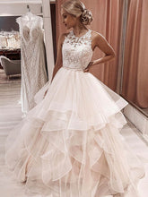 Gorgeous Ball Gown Wedding Dress with Illusion Tulle and Cascading Ruffles