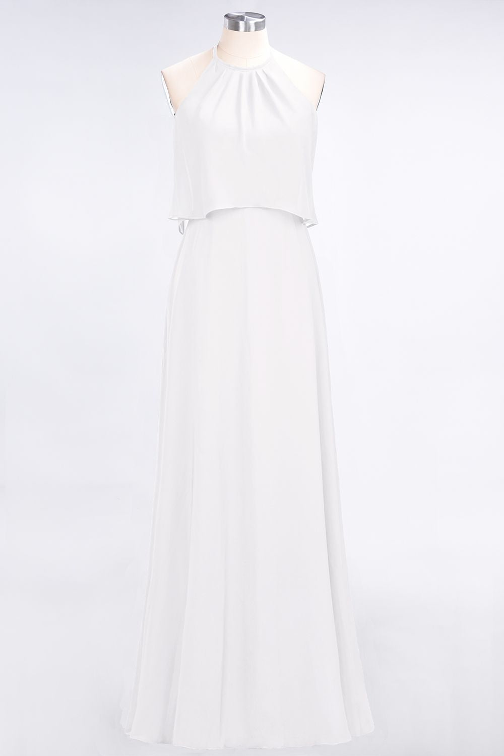 Gorgeous Chiffon Flounced Crinkle Sheath Long Burgundy Bridesmaid Dresses-Babyonlines