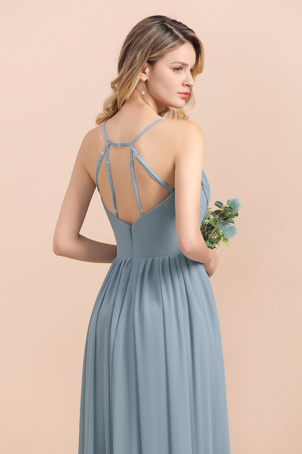 Gorgeous Hi-Lo Heart-Shaped Ruffle Bridesmaid Dress with Spaghetti Straps-Babyonlines