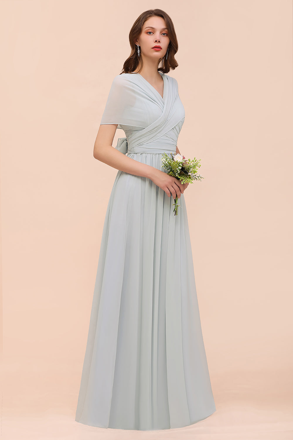 Gorgeous Ruffle Convertible Mist Chiffon Bridesmaid Dresses Online-Babyonlines