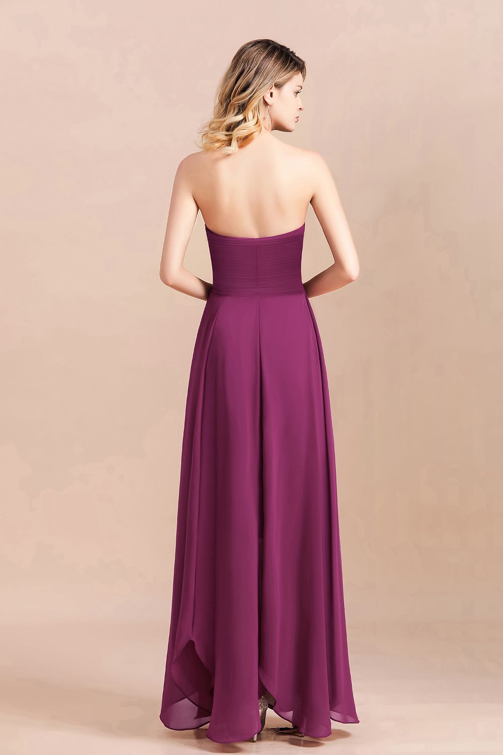 Gorgeous Strapless Ruffle Bridesmaid Dress with Petal Hemline-Babyonlines