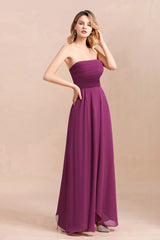 Gorgeous Strapless Ruffle Bridesmaid Dress with Petal Hemline-Babyonlines