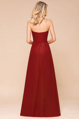 Gorgeous Sweetheart Strapless Rust Bridesmaid Dresses with Ruffle-Babyonlines