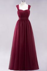 Gorgeous Sweetheart Straps Ruffle Burgundy Bridesmaid Dresses Online-Babyonlines
