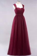 Gorgeous Sweetheart Straps Ruffle Burgundy Bridesmaid Dresses Online-Babyonlines