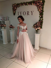 Illusion Tulle Ball Gown With Lace Appliques - Perfect for Your Special Day