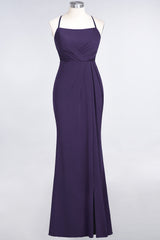 Mermaid Spandex Spaghetti Straps Ruffle Lace Bridesmaid Dress-Babyonlines
