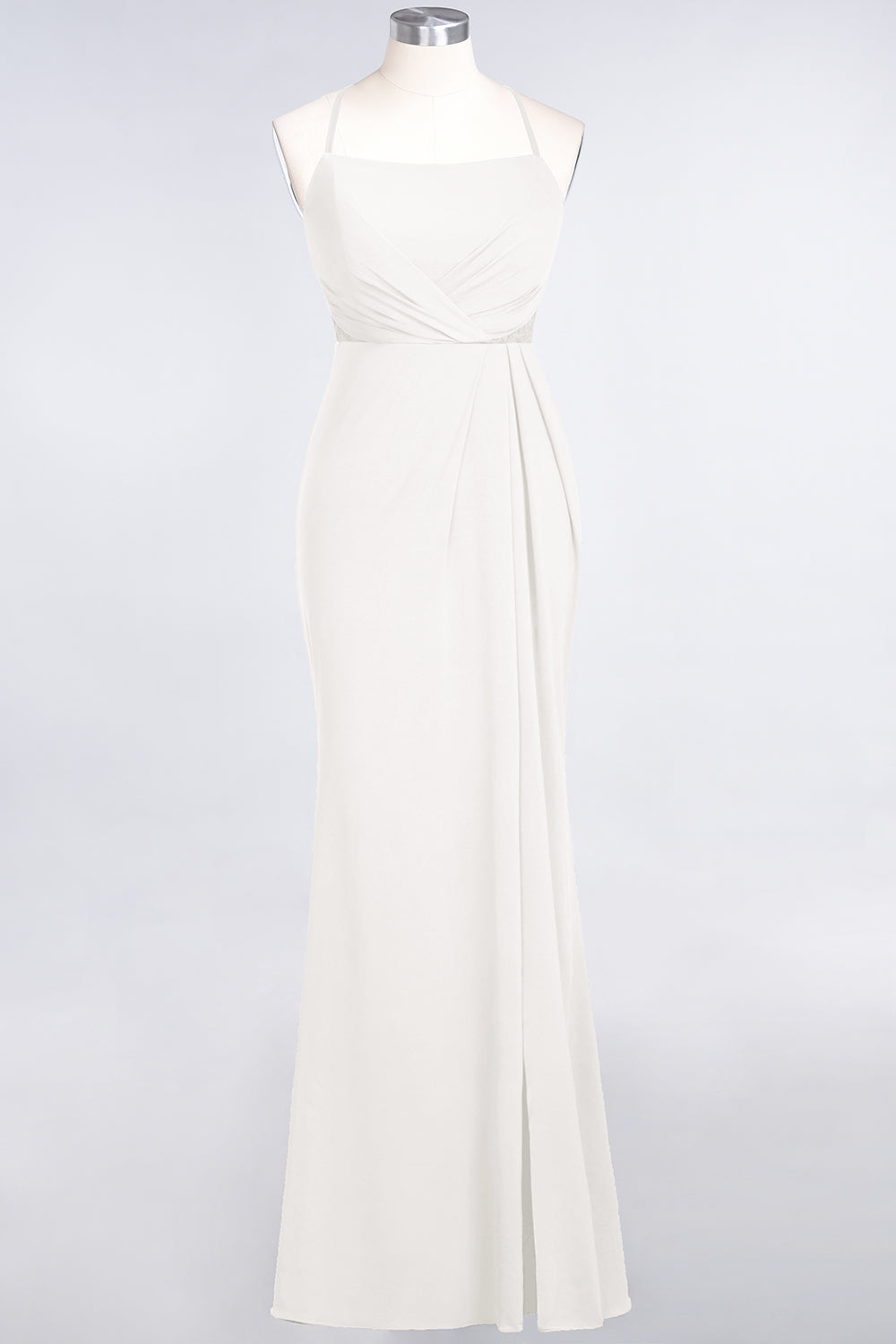 Mermaid Spandex Spaghetti Straps Ruffle Lace Bridesmaid Dress-Babyonlines