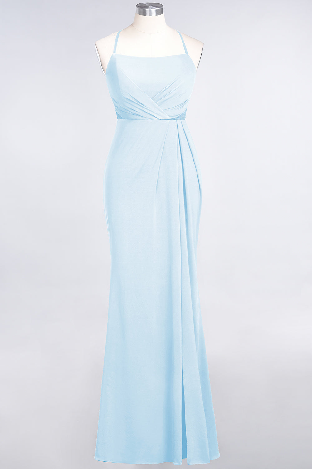Mermaid Spandex Spaghetti Straps Ruffle Lace Bridesmaid Dress-Babyonlines
