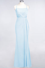 Mermaid Spandex Spaghetti Straps Ruffle Lace Bridesmaid Dress-Babyonlines