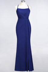 Mermaid Spandex Spaghetti Straps Ruffle Lace Bridesmaid Dress-Babyonlines