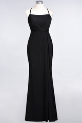 Mermaid Spandex Spaghetti Straps Ruffle Lace Bridesmaid Dress-Babyonlines