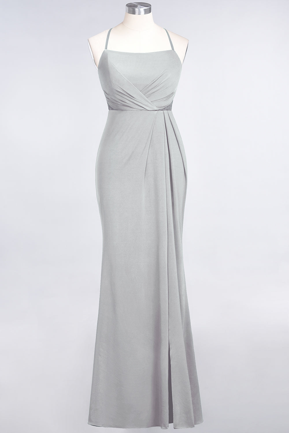 Mermaid Spandex Spaghetti Straps Ruffle Lace Bridesmaid Dress-Babyonlines