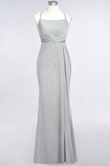 Mermaid Spandex Spaghetti Straps Ruffle Lace Bridesmaid Dress-Babyonlines