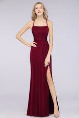 Mermaid Spandex Spaghetti Straps Ruffle Lace Bridesmaid Dress-Babyonlines
