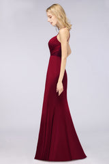 Mermaid Spandex Spaghetti Straps Ruffle Lace Bridesmaid Dress-Babyonlines