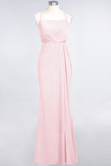 Mermaid Spandex Spaghetti Straps Ruffle Lace Bridesmaid Dress-Babyonlines