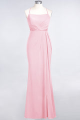 Mermaid Spandex Spaghetti Straps Ruffle Lace Bridesmaid Dress-Babyonlines