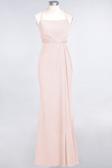 Mermaid Spandex Spaghetti Straps Ruffle Lace Bridesmaid Dress-Babyonlines