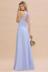 Modest Halter V-Neck Sleeveless Long Bridesmaid Dresses Online-Babyonlines