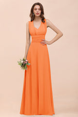New Arrival Dusty Blue Ruched Long Convertible Bridesmaid Dresses-Babyonlines