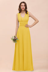 New Arrival Dusty Blue Ruched Long Convertible Bridesmaid Dresses-Babyonlines